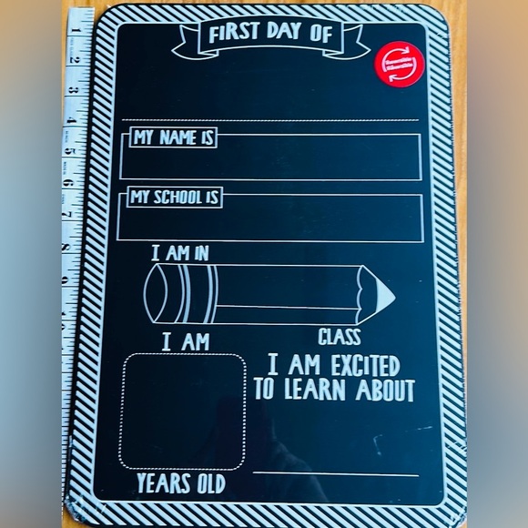 First & Last Day of School Double Sided Chalk Board 15.7” x 11” Back to School - Picture 1 of 3